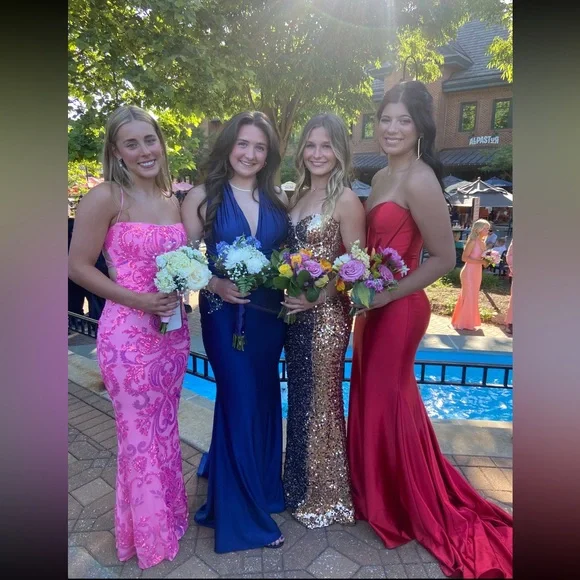 La Femme 31521 - Print Sequin Prom Dress - Picture 3 of 5